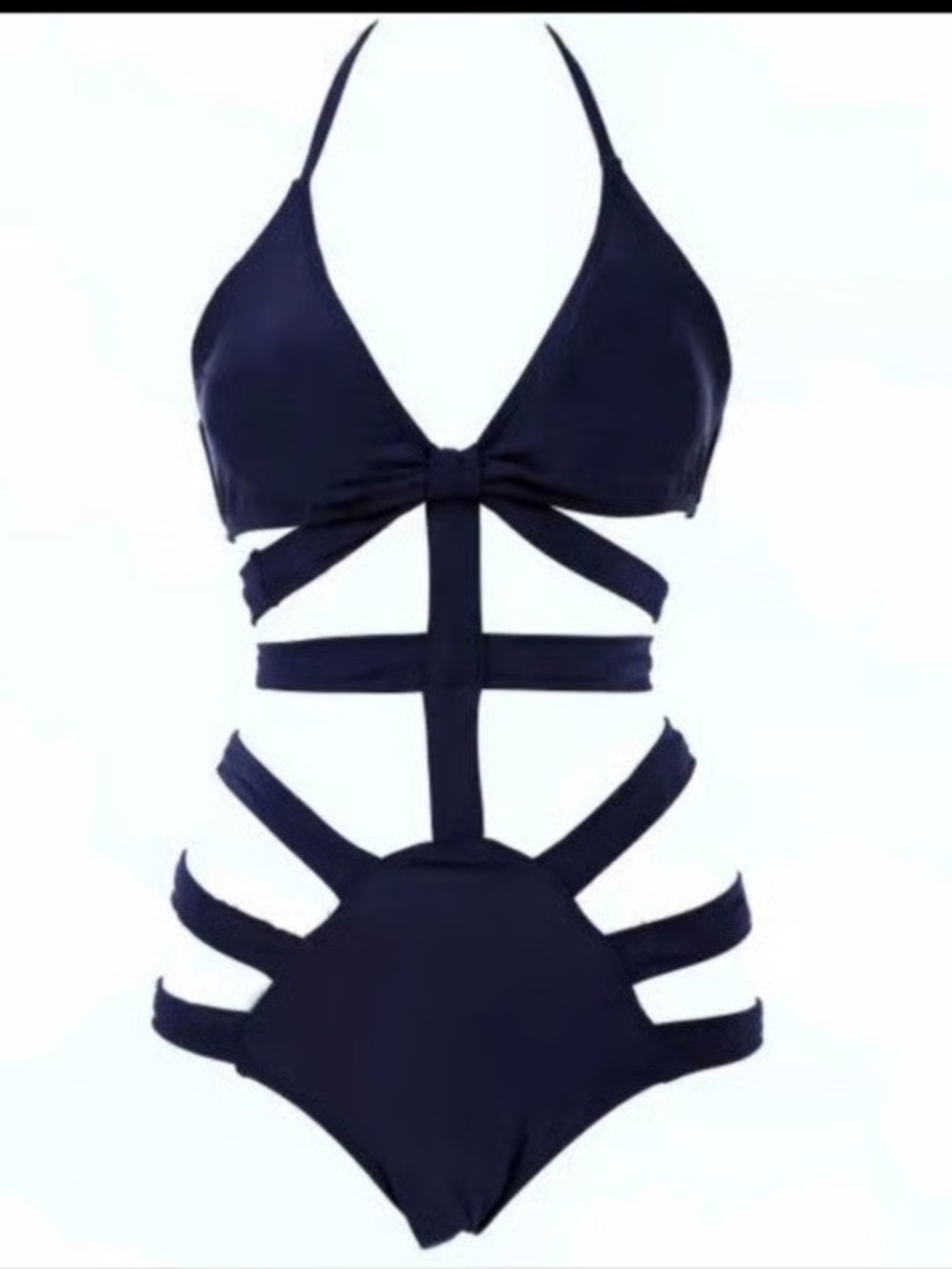 Strappy Cutout One-Piece Swimsuit - black